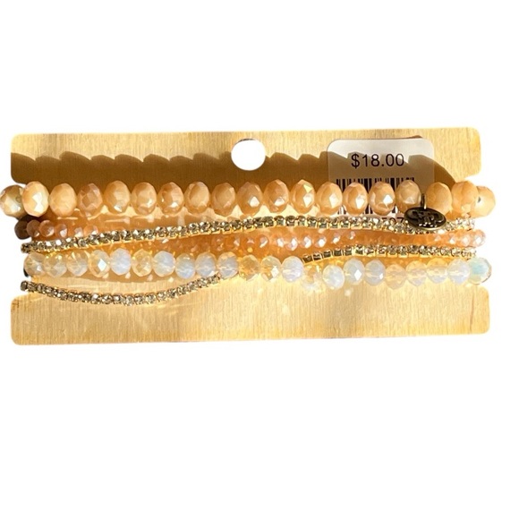 •Stacked Crystal & Rhinestone Bracelets• - Picture 3 of 4